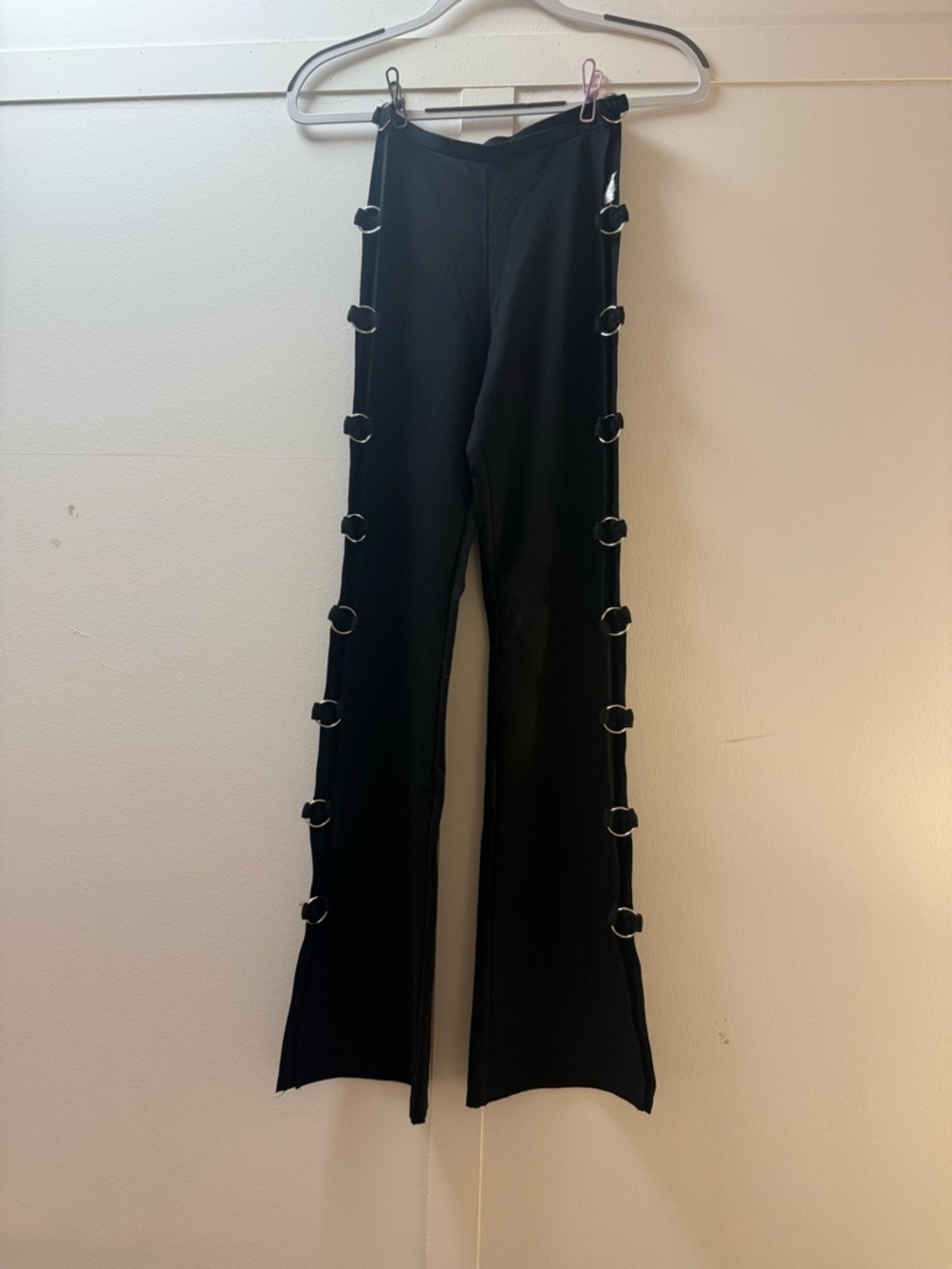 Edikted Black Ring Cut Out Flared Pants